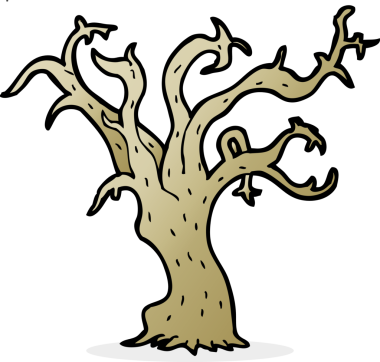 Bir insan tarafından çizilmiş bir kış ağacı.