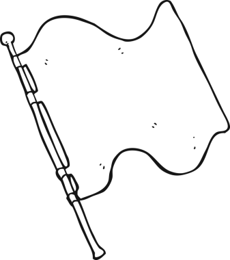 Bir insan tarafından çizilmiş siyah beyaz bir bayrak.