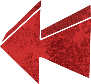 Bir insan tarafından çizilmiş retro illüstrasyon tarzı tuhaf çizgi film oku