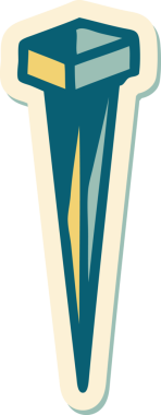 Bir insan tarafından çizilmiş geleneksel demir çivi stili dövme çıkartması.