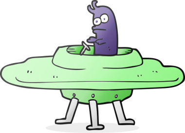 Bir insan tarafından çizilmiş serbest çizim uçan daire.