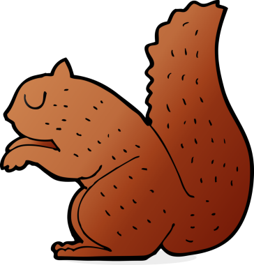 Bir insan tarafından çizilmiş bir sincap.