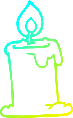 Bir insan tarafından çizilmiş bir çizgi film mumu çizimi.