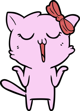 Bir insan tarafından çizilmiş çizgi film kedisi.