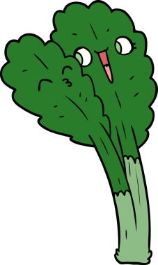 Bir insan tarafından çizilmiş salata yaprakları.