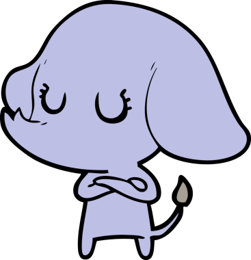 Bir insan tarafından çizilmiş şirin bir fil.