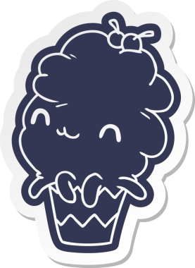 Bir insan tarafından çizilmiş kawaii ahtapot keki.