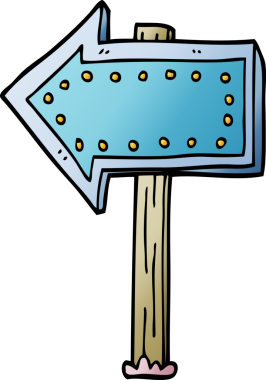 Çizgi film karalaması bir insan tarafından çizilmiş oku aydınlatıyor.