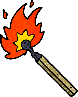 Bir insan tarafından çizilmiş karikatür yakma kibriti