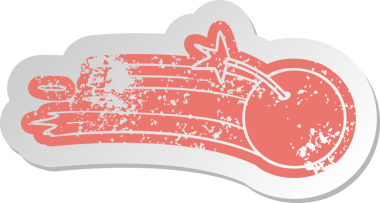 Bir insan tarafından çizilmiş bir bombanın eski karikatür çıkartması.