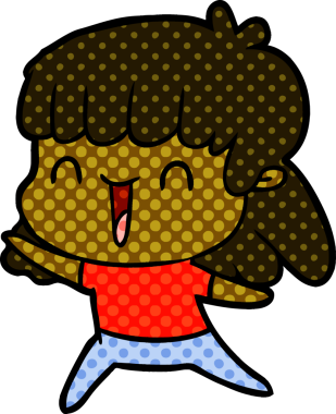 Bir insan tarafından çizilmiş karikatür kadın.