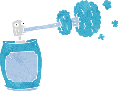 Bir insan tarafından çizilmiş çizgi film spreyi.