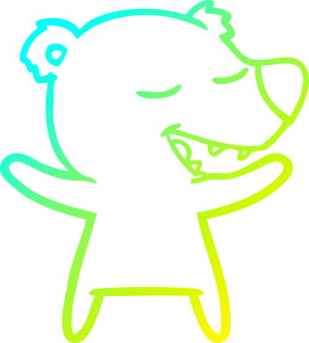 Bir insan tarafından çizilen çizgi film ayısının soğuk gradyan çizgisi.