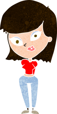 Bir insan tarafından çizilmiş, kafası karışık bir kadın.