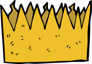 Bir insan tarafından çizilmiş karikatür kağıdı taç.