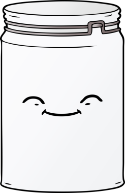 bir insan tarafından çizilmiş cam kavanoz.