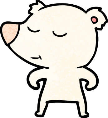 Bir insan tarafından çizilmiş kutup ayısı çizgi filmi.