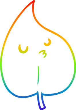 Bir insan tarafından çizilmiş bir sonbahar yaprağının çizimi.