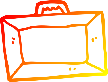 Bir insan tarafından çizilmiş çizgi film çantasının sıcak gradyan çizgisi.