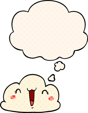 Çizgi roman tarzında bir insan tarafından çizilmiş düşünce baloncuğu olan çizgi film bulutu