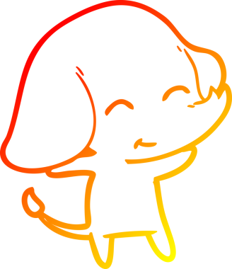 Bir insan tarafından çizilmiş şirin bir fil çizimi.