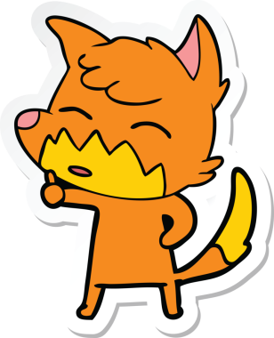 Bir insan tarafından çizilmiş bir tilkinin çıkartması.