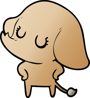 Bir insan tarafından çizilmiş şirin bir fil.