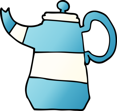 Bir insan tarafından çizilmiş karalama kahve demliği.