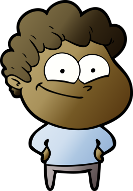 Bir insan tarafından çizilmiş mutlu bir adam.