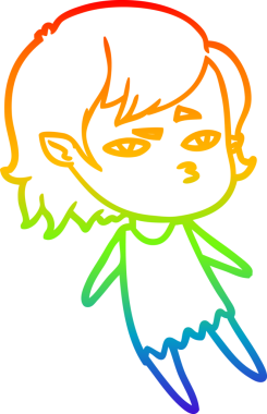 Gökkuşağı gradyan çizimi Bir insan tarafından çizilen vampir kız çizgi