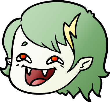 Bir insan tarafından çizilmiş vampir kız yüzü.