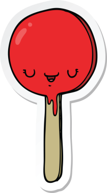 Bir insan tarafından çizilmiş şeker lolipopunun çıkartması.