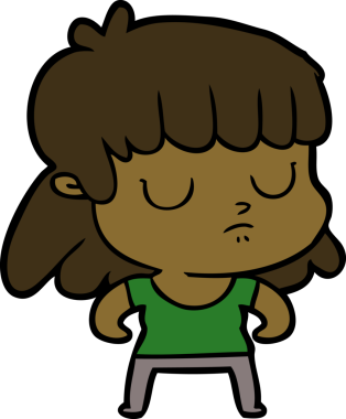 Bir insan tarafından çizilmiş ilgisiz bir kadın çizgi filmi.