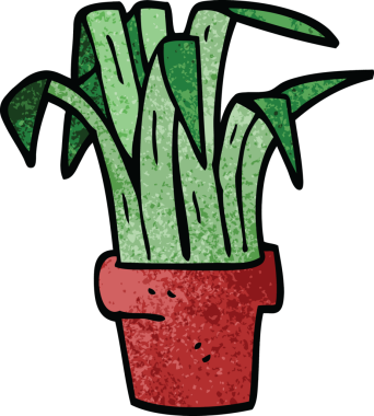 bir insan tarafından çizilmiş karikatür ev bitkisi.