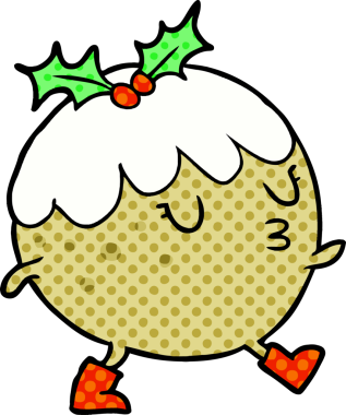 Bir insan tarafından çizilmiş noel pudingi.