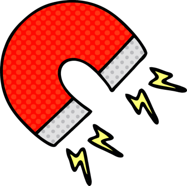 bir insan tarafından çizilmiş bir mıknatısın çizgi roman tarzı