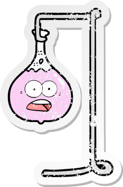 Bir insan tarafından çizilen karikatür bilim deneyinin sıkıntılı etiketi.