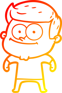 Bir insan tarafından çizilmiş mutlu bir adamın çizgi çizimi.