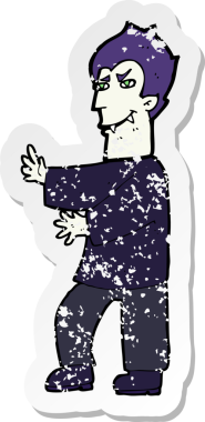 Bir insan tarafından çizilmiş bir vampir çizgi filminin gerilimli yapıştırması.