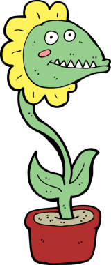 Bir insan tarafından çizilmiş bir canavar bitkisi.