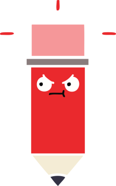 Bir insan tarafından çizilmiş düz renkli bir kalem karikatürü