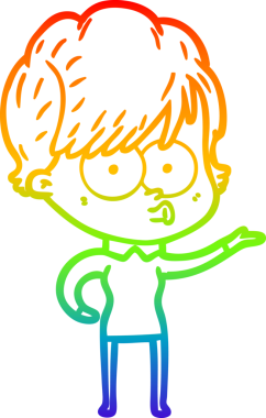 gökkuşağı gradyan çizimi bir insan tarafından çizilmiş bir karikatür kadın