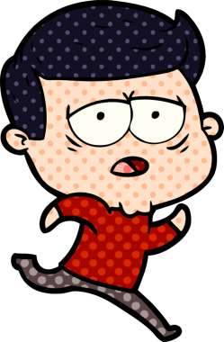 Bir insan tarafından çizilmiş yorgun bir adam.