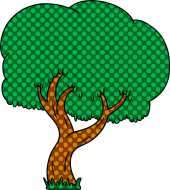 Bir insan tarafından çizilmiş bir yaz ağacı karalaması.