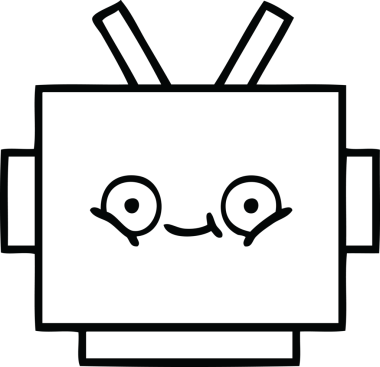 Bir insan tarafından çizilmiş robot kafasının çizgi çizimi