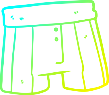 Bir insan tarafından çizilmiş bir boxer şortun soğuk gradyan çizgisi.