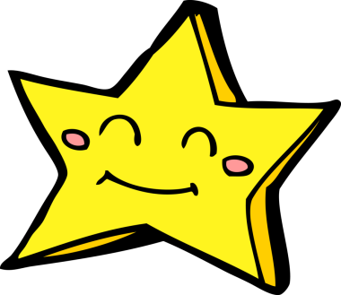 bir insan tarafından çizilmiş mutlu bir yıldız karakteri