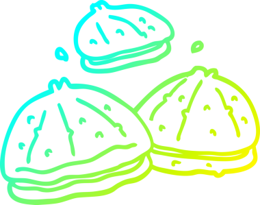 Bir insan tarafından çizilmiş taze istiridye çizimi.