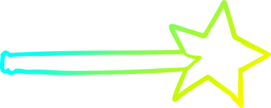 Bir insan tarafından çizilen sihirli bir yıldız asasının soğuk eğimli çizgisi.