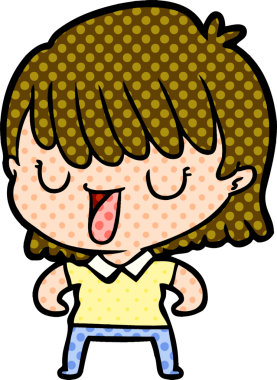 Bir insan tarafından çizilmiş karikatür kadın.